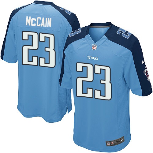 Men's Game Brice McCain Nike Jersey Light Blue Home - #23 NFL Tennessee Titans